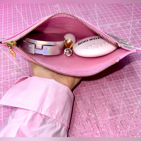 💗 Damier Azure Pink Pochette Leather Wristlet Pouch bag - Picture 15 of 15